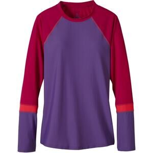 prAna Women's Lorelei Long Sleeve Sun Top Rash Guard Pink and Purple - Large